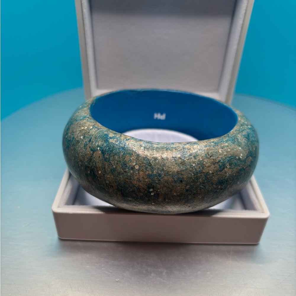 Rara Avis by Iris Apfel Blue and Gold Speckled Bracelet